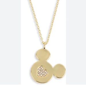 Disney X Baublebar Mickey Mouse Pavé Gold Shaped Pendant Necklace